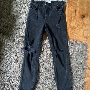 90s straight leg black denim